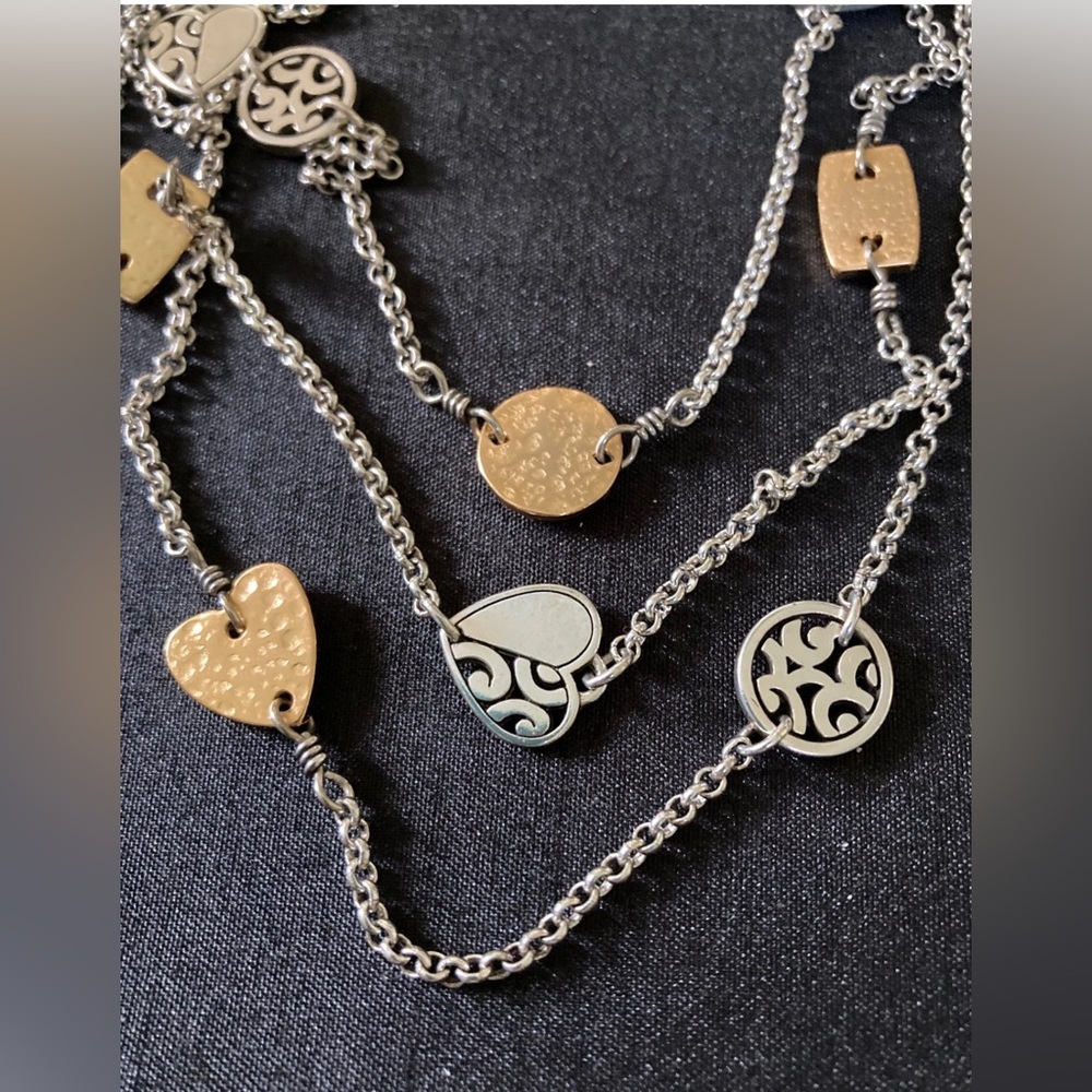 Brighton Elegant Silver and Gold Heart Necklace